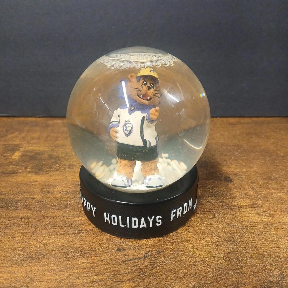 Hockey Puck "Slappy Holidays" 4" Snowglobe, Reading Royals Minor League Giveaway